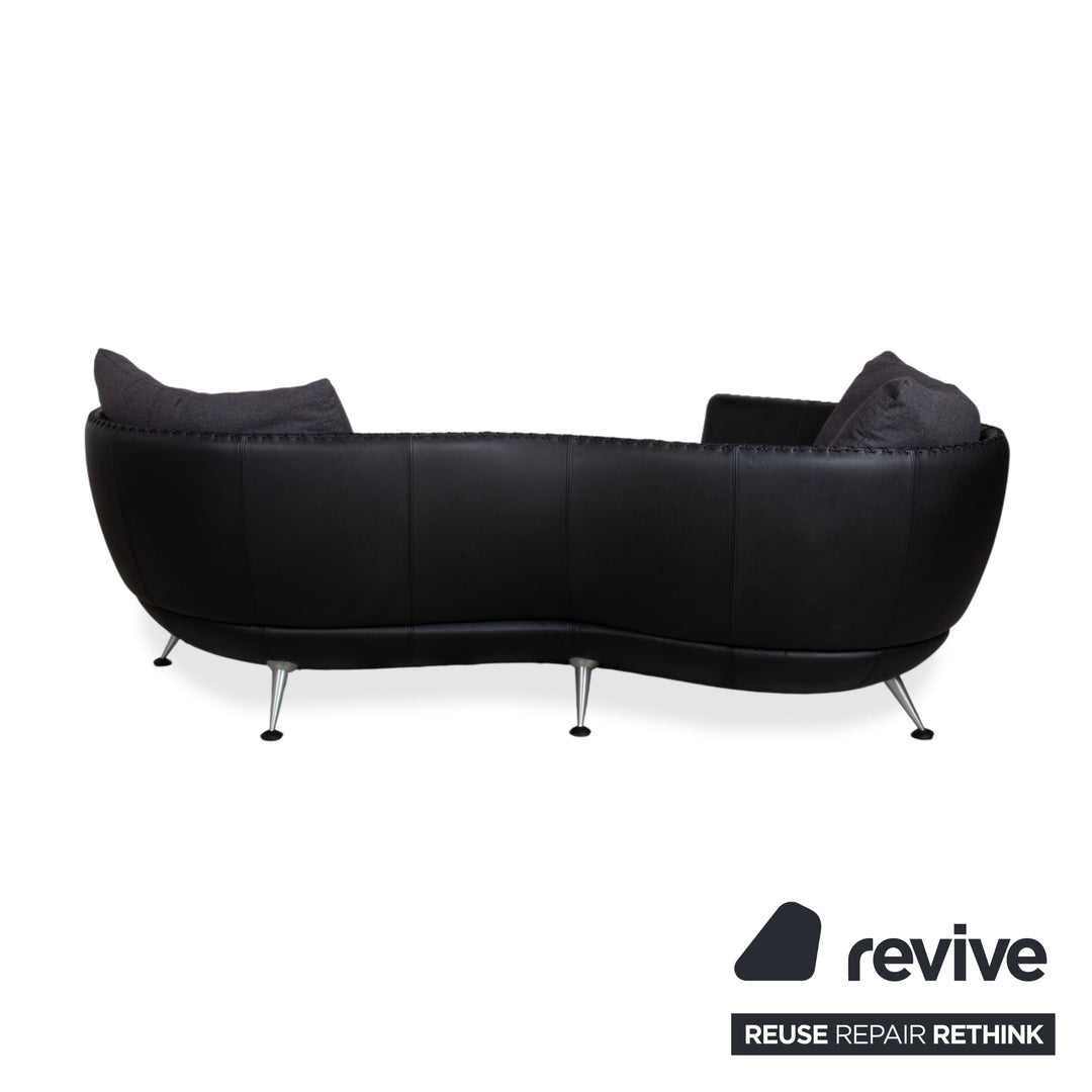 de Sede DS-102 Dreisitzer Leder Sofa Schwarz Couch