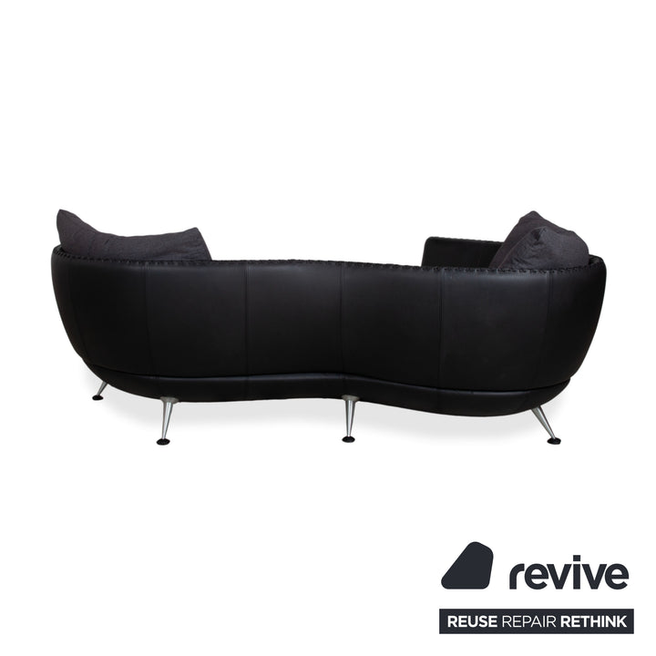 de Sede DS-102 Dreisitzer Leder Sofa Schwarz Couch