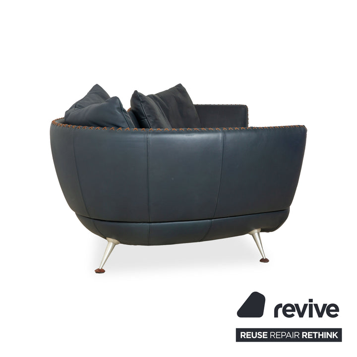 de Sede DS-102 Leder Dreisitzer Dunkelblau Marineblau Sofa Couch