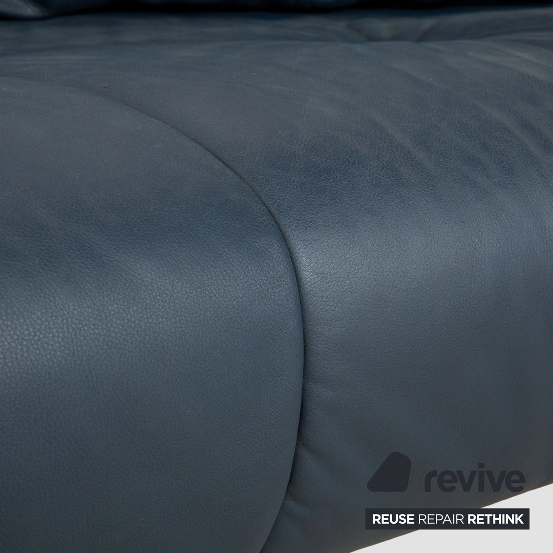 de Sede DS-102 Leder Dreisitzer Dunkelblau Marineblau Sofa Couch