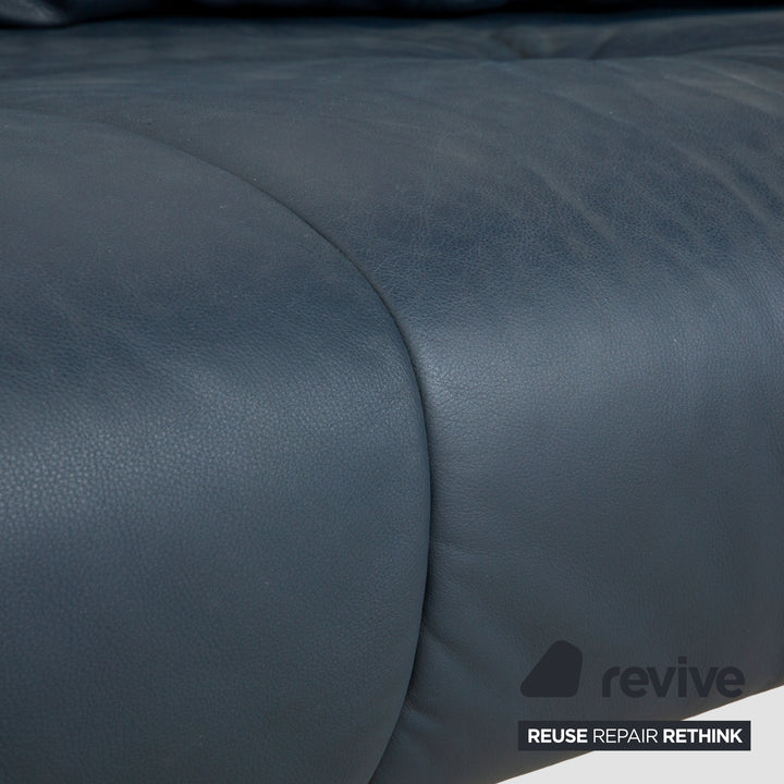 de Sede DS-102 Leder Dreisitzer Dunkelblau Marineblau Sofa Couch