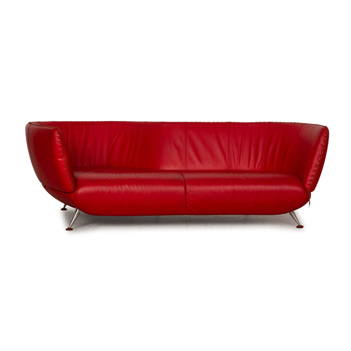 de Sede DS 102 leather three-seater red sofa couch