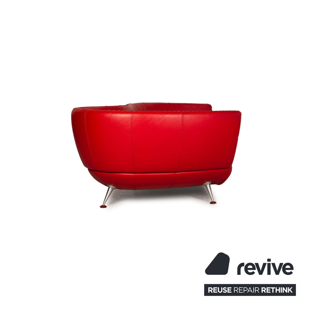 de Sede DS 102 Leder Dreisitzer Rot Sofa Couch
