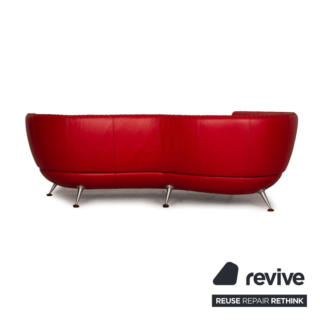 de Sede DS 102 leather three-seater red sofa couch