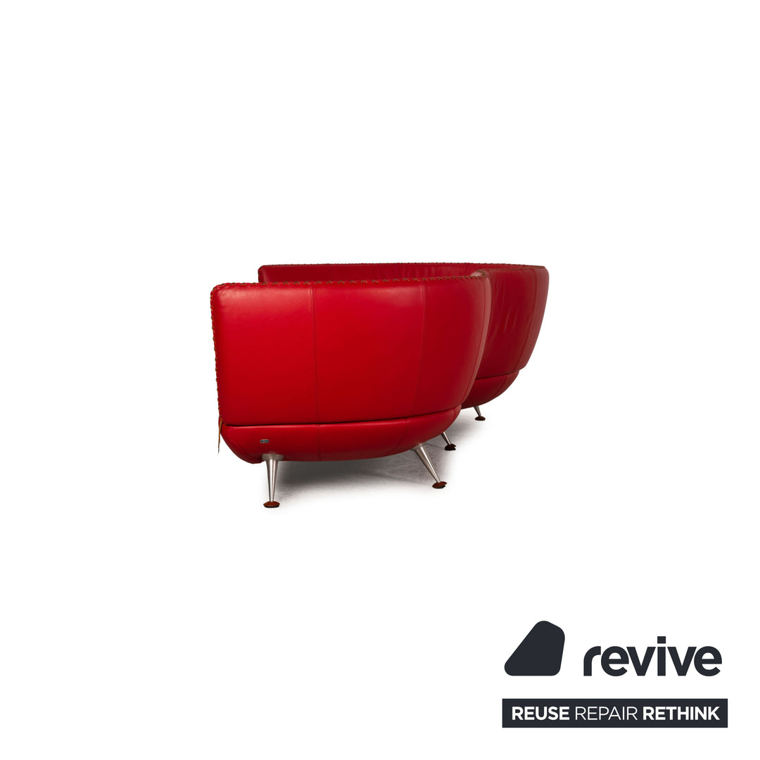 de Sede DS 102 Leder Dreisitzer Rot Sofa Couch