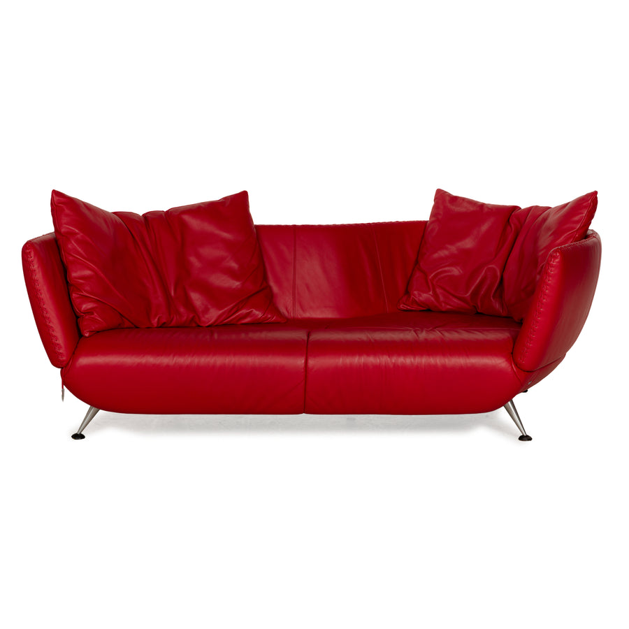De Sede DS-102 Leder Dreisitzer Rot Sofa Couch