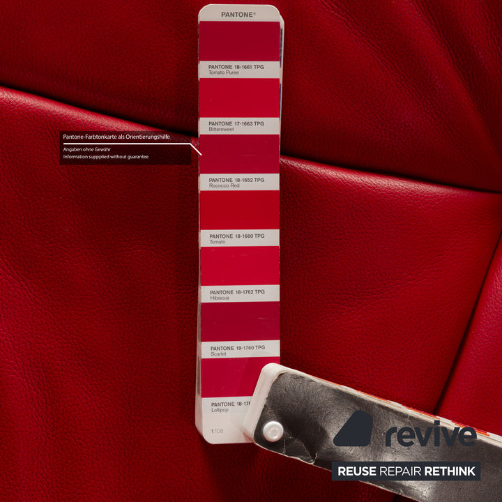 De Sede DS-102 Leder Dreisitzer Rot Sofa Couch
