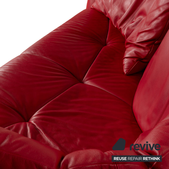De Sede DS-102 Leder Dreisitzer Rot Sofa Couch