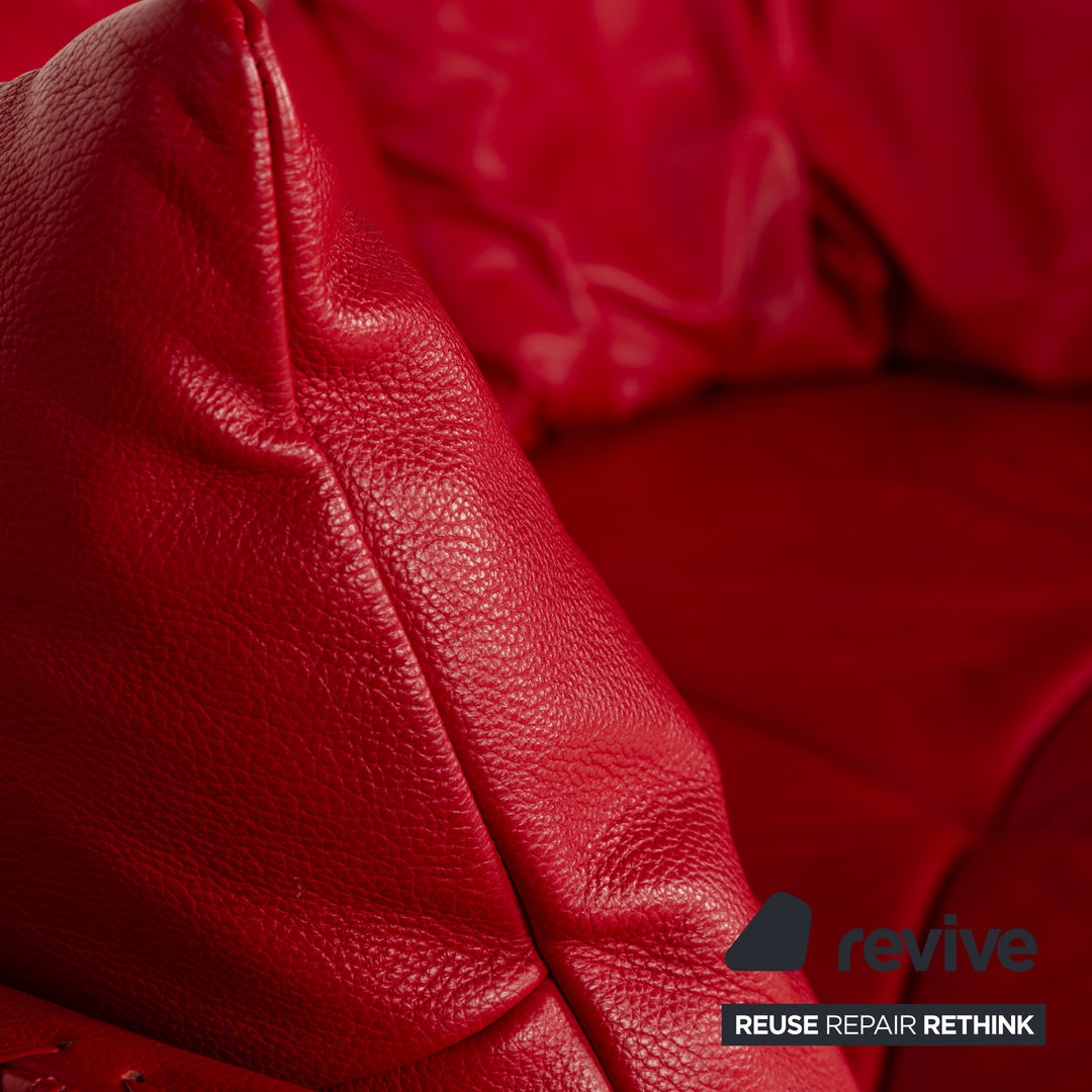 De Sede DS-102 Leder Dreisitzer Rot Sofa Couch