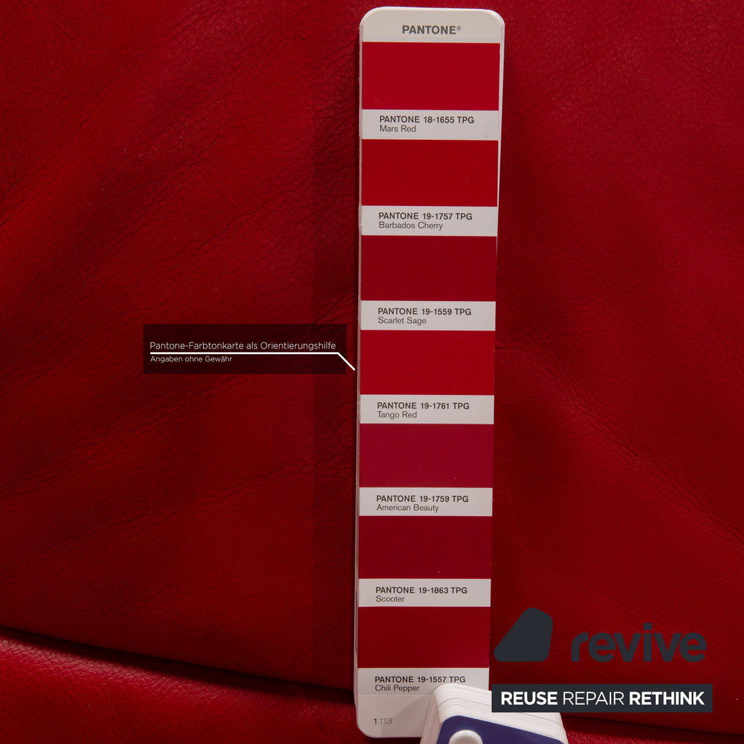 de Sede DS 102 Leder Dreisitzer Rot Sofa Couch