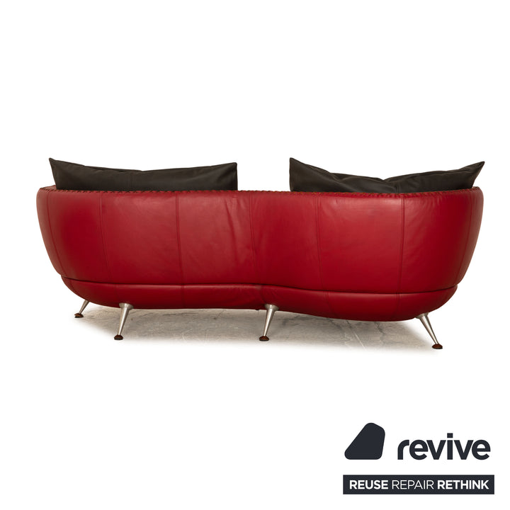 de Sede DS 102 leather three-seater red sofa couch