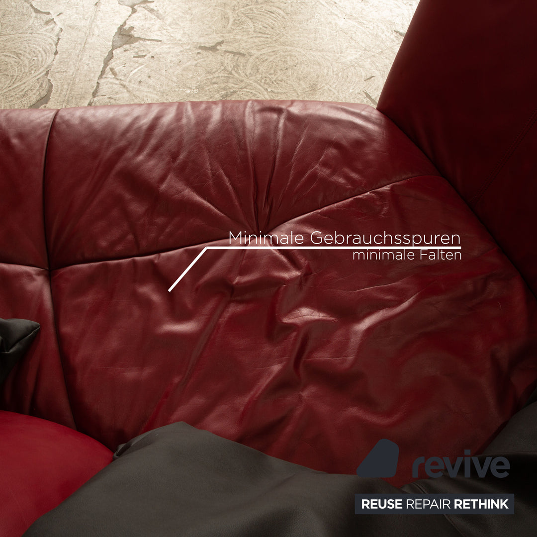 de Sede DS 102 leather three-seater red sofa couch