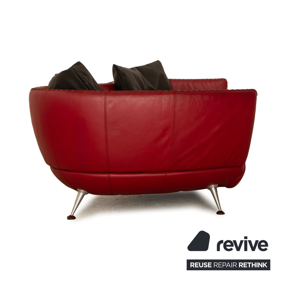 de Sede DS 102 leather three-seater red sofa couch