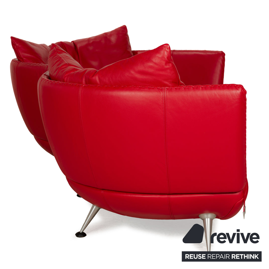 De Sede DS-102 Leder Dreisitzer Rot Sofa Couch