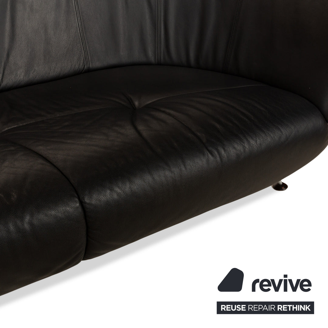 de Sede DS-102 Leather Three-Seater Black Sofa Couch