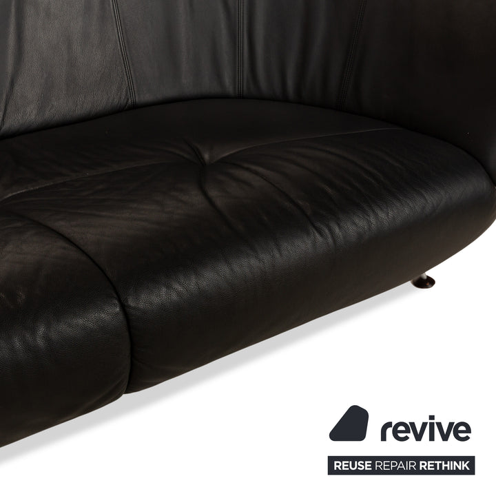 de Sede DS-102 Leather Three-Seater Black Sofa Couch