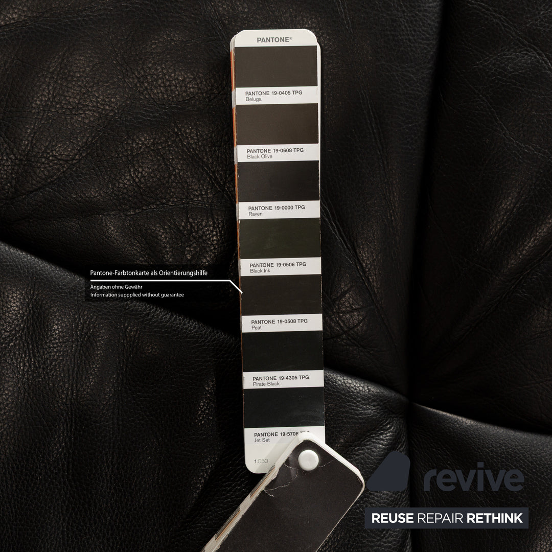 de Sede DS-102 Leather Three-Seater Black Sofa Couch