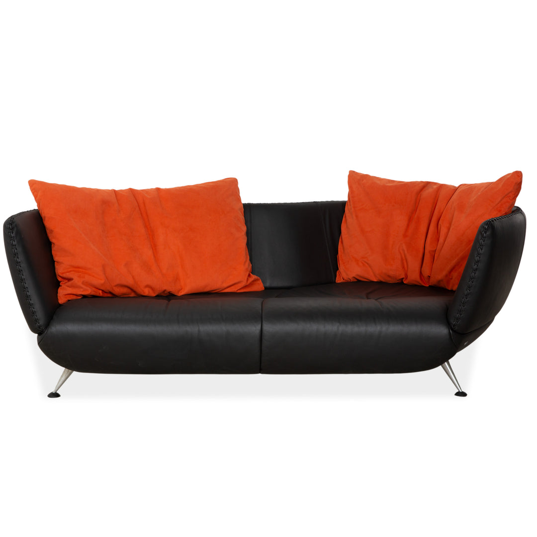 Canapé trois places en cuir noir de Sede DS-102