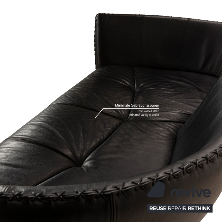 de Sede DS-102 Leather Three-Seater Black Sofa Couch
