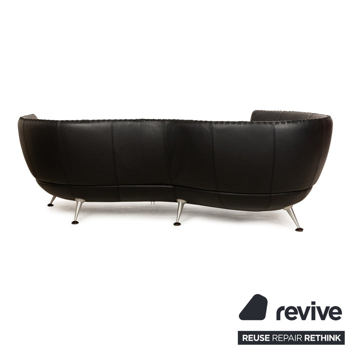 de Sede DS-102 Leather Three-Seater Black Sofa Couch