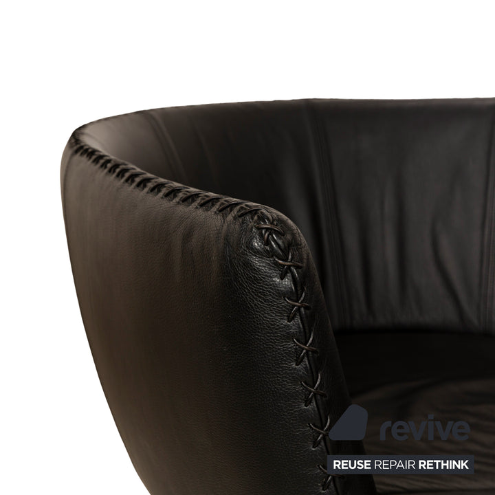 de Sede DS-102 Leather Three-Seater Black Sofa Couch