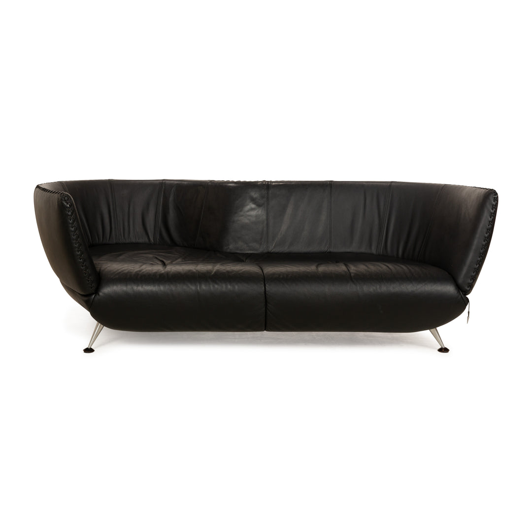 de Sede DS-102 Leather Three-Seater Black Sofa Couch