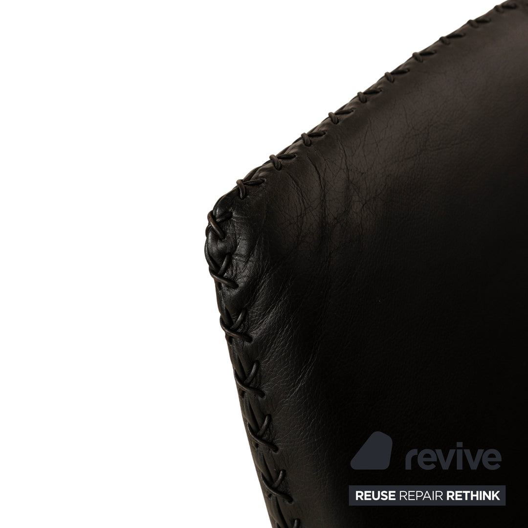 de Sede DS-102 Leather Three-Seater Black Sofa Couch