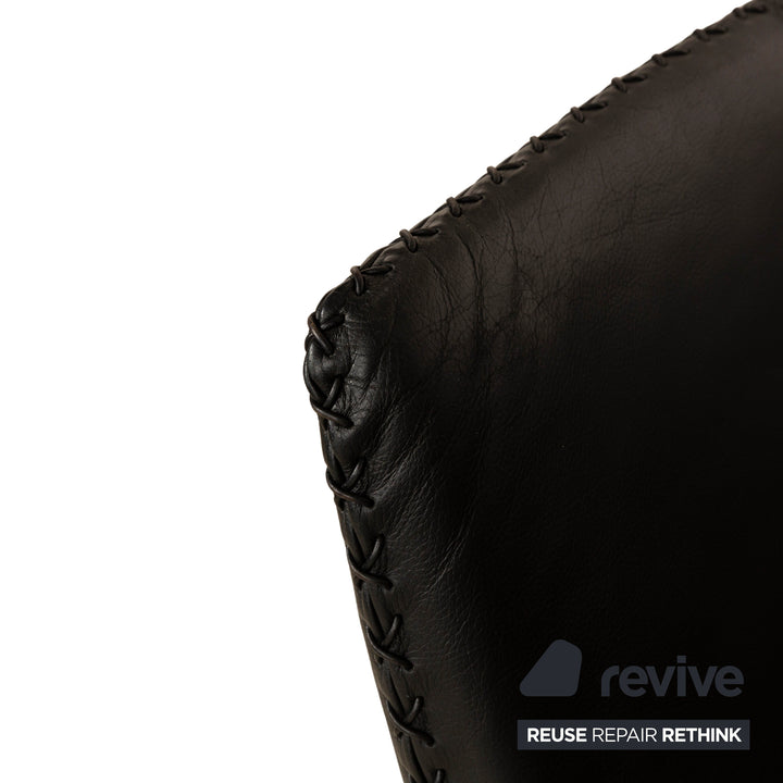 de Sede DS-102 Leather Three-Seater Black Sofa Couch