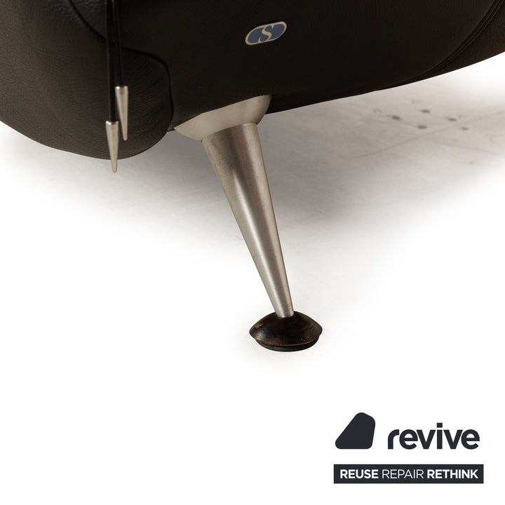 de Sede DS-102 Leather Three-Seater Black Sofa Couch