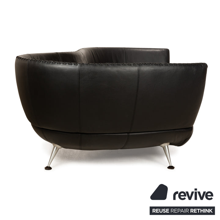 de Sede DS-102 Leather Three-Seater Black Sofa Couch