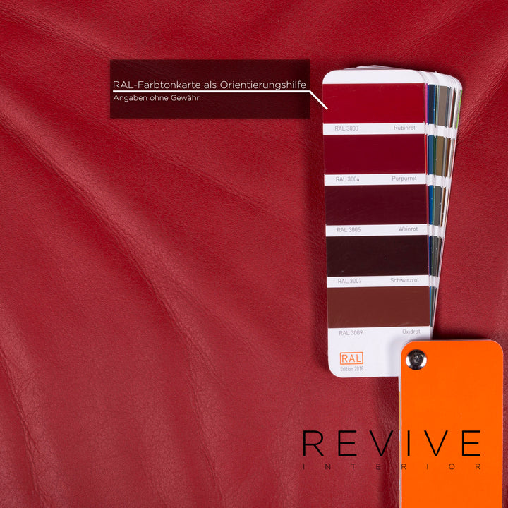 de Sede DS 102 Leder Sofa Rot Dreisitzer Couch #11154