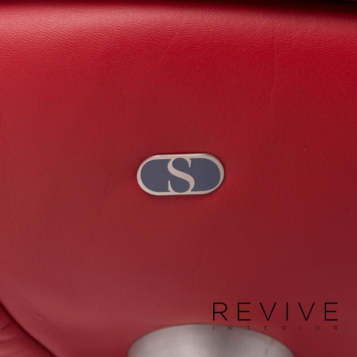 de Sede DS 102 Leder Sofa Rot Dreisitzer Couch #11154