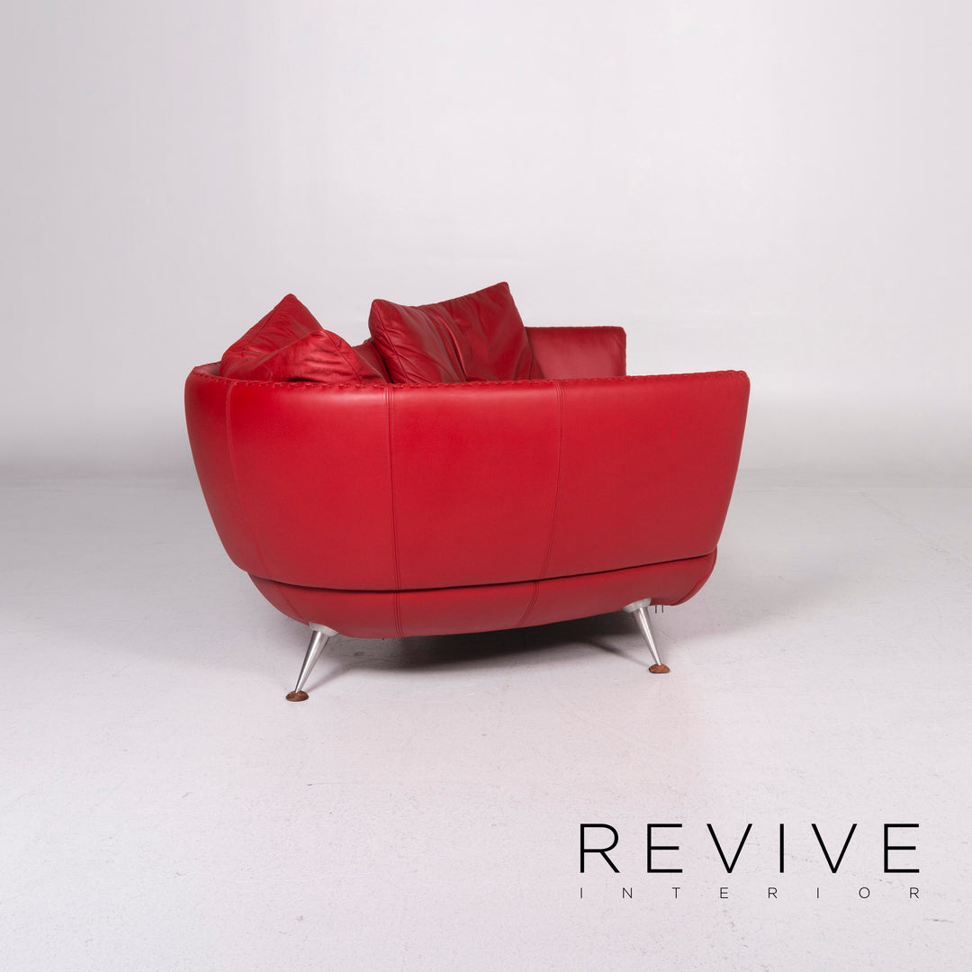 de Sede DS 102 Leder Sofa Rot Dreisitzer Couch #11154