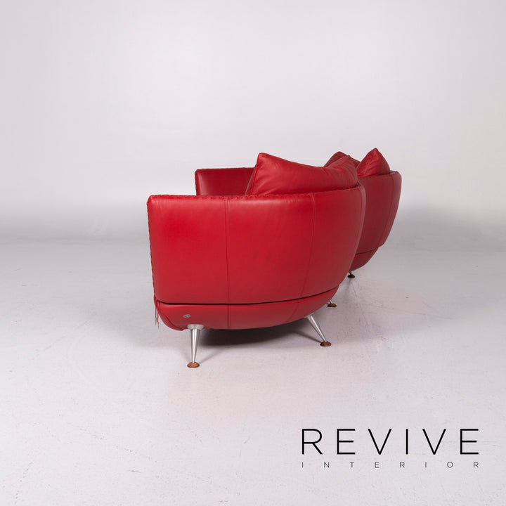 de Sede DS 102 leather sofa red three-seater couch #11154