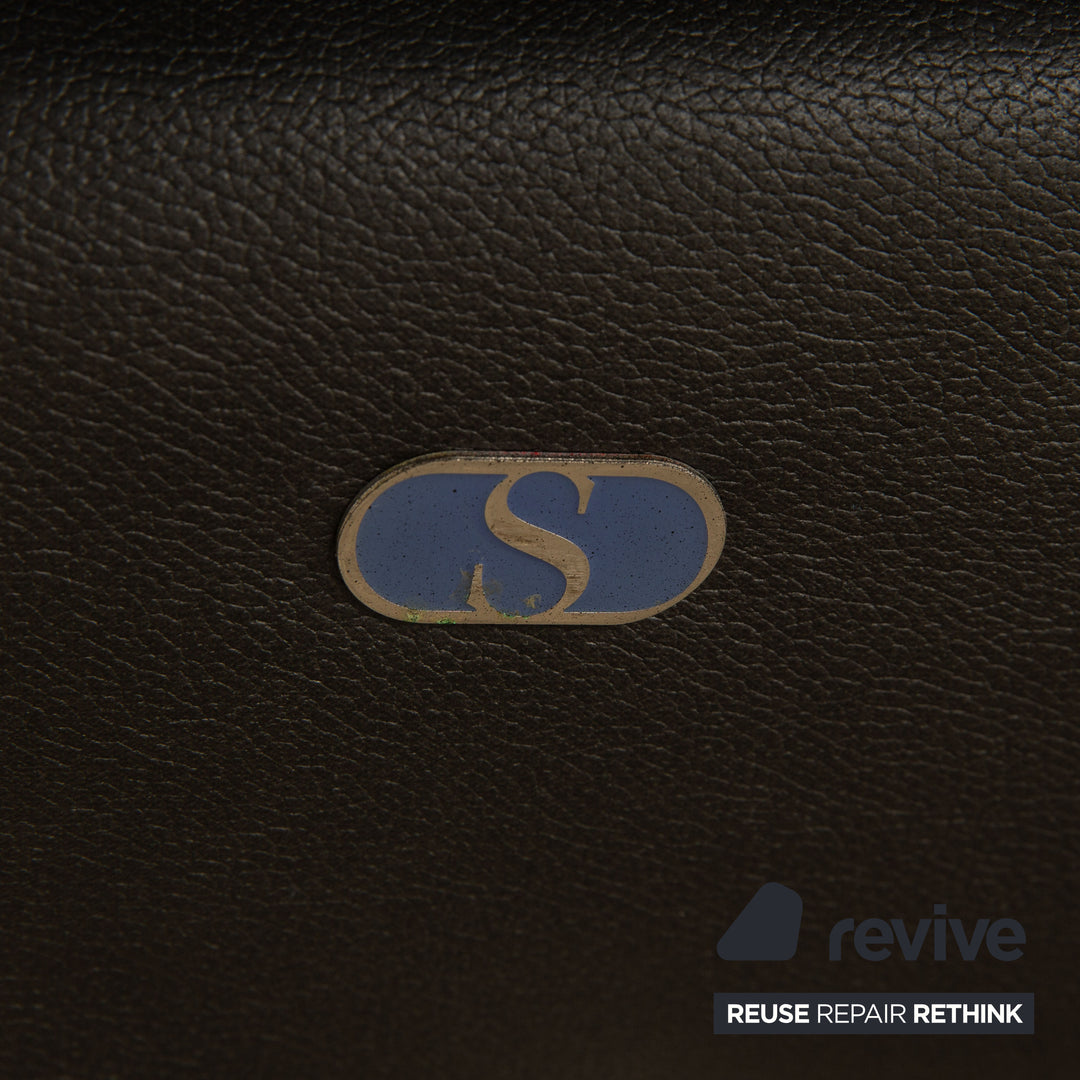 de Sede DS 102 Leder Zweisitzer Schwarz Sofa Couch Teilneubezug