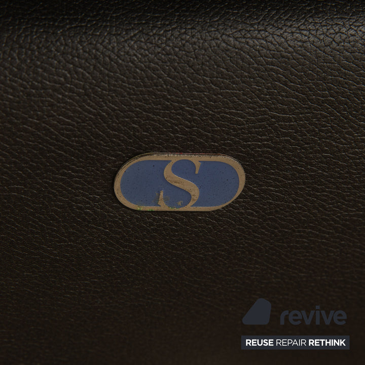 de Sede DS 102 Leder Zweisitzer Schwarz Sofa Couch Teilneubezug