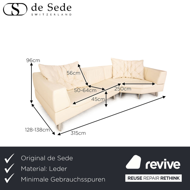 de Sede DS 104 leather corner sofa cream sofa couch