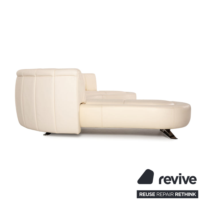 de Sede DS 1064 Leder Sofa Creme Ecksofa Funktion Couch