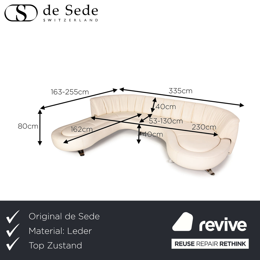 de Sede DS 1064 Leder Sofa Creme Ecksofa Funktion Couch