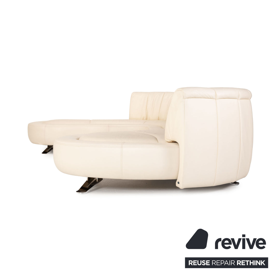 de Sede DS 1064 Leder Sofa Creme Ecksofa Funktion Couch