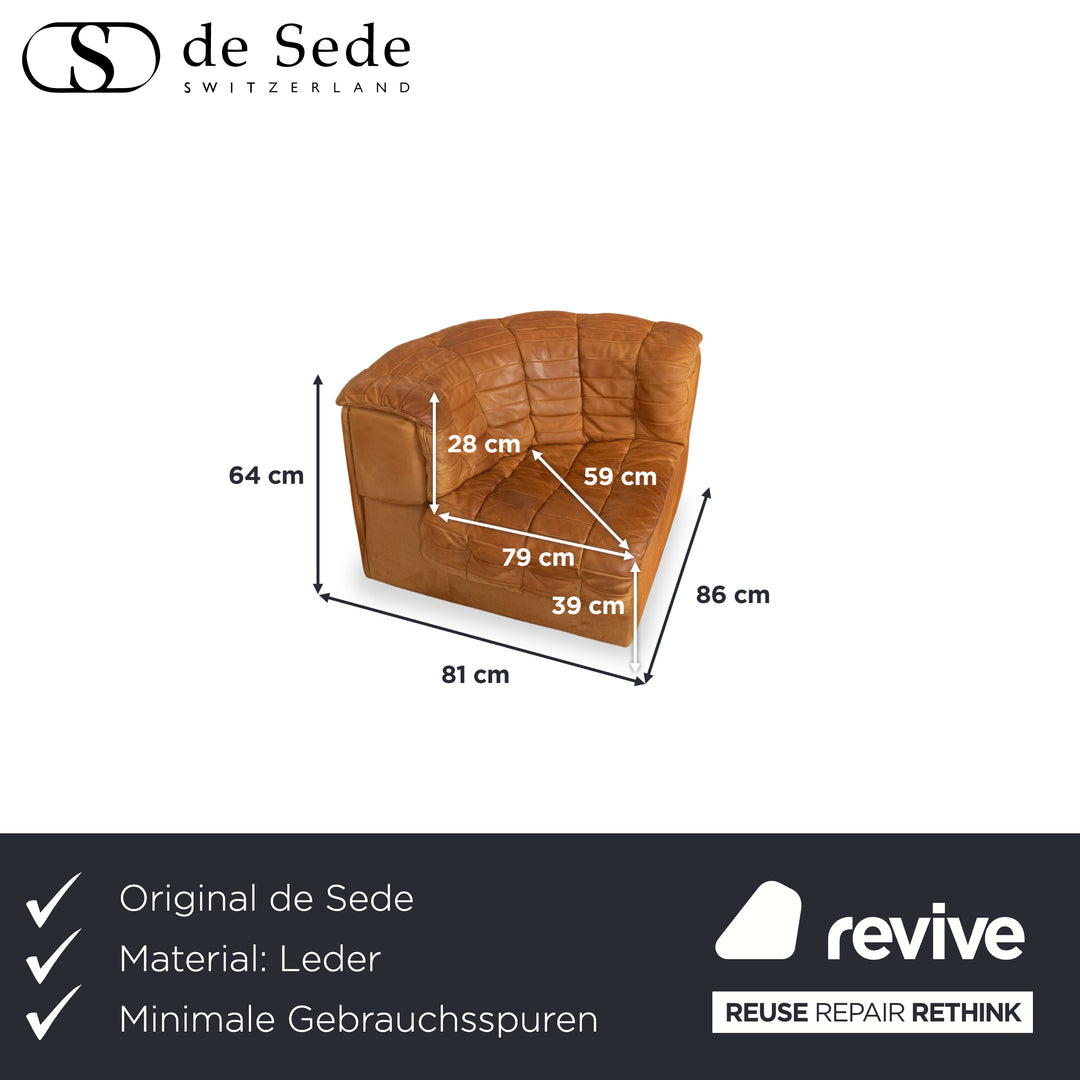 de Sede DS-11 Leather Armchair Brown Caramel Vintage