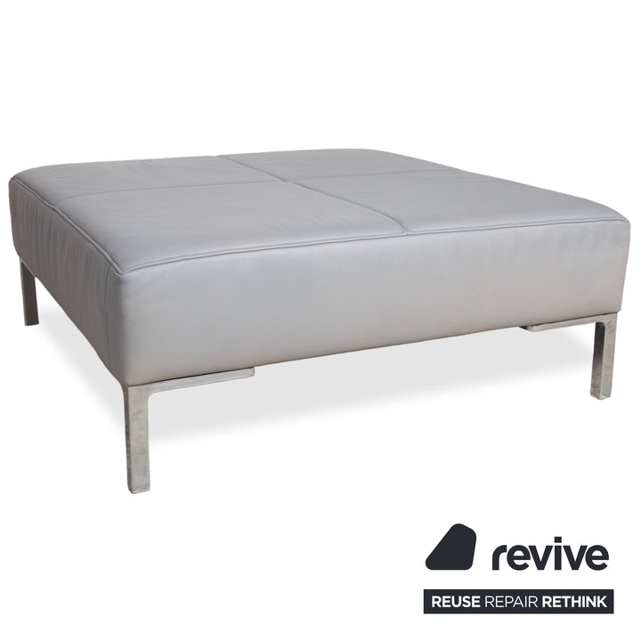 de Sede DS-112 Garnitur Leder Dreisitzer 2x Hocker Grau manuelle Funktion Sofa Couch