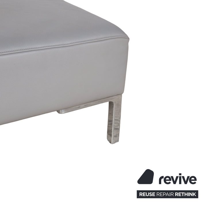 de Sede DS-112 Garnitur Leder Dreisitzer 2x Hocker Grau manuelle Funktion Sofa Couch