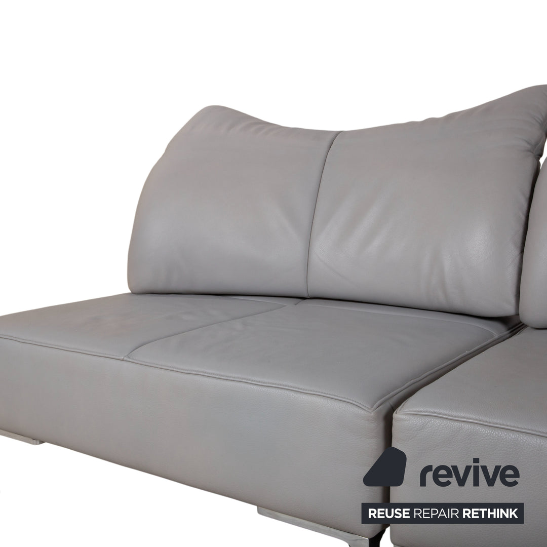 de Sede DS-112 Garnitur Leder Dreisitzer Hocker Grau manuelle Funktion Sofa Couch
