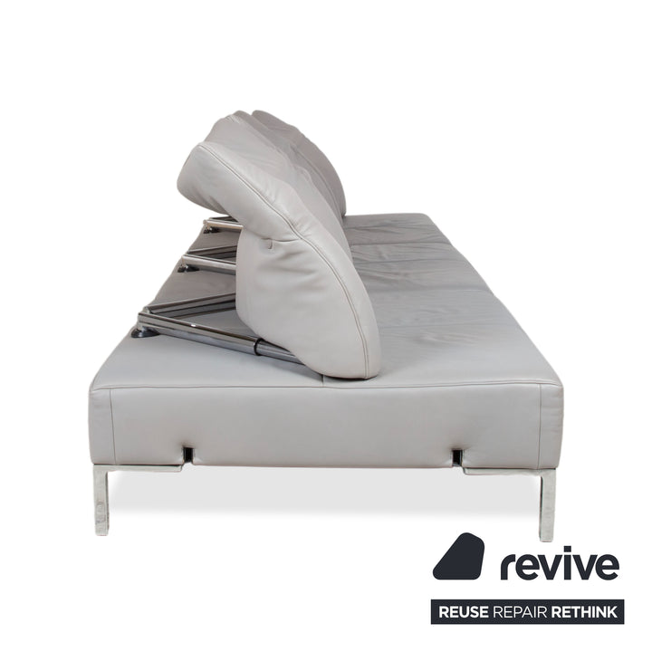 de Sede DS-112 Leder Dreisitzer Grau manuelle Funktion Sofa Couch