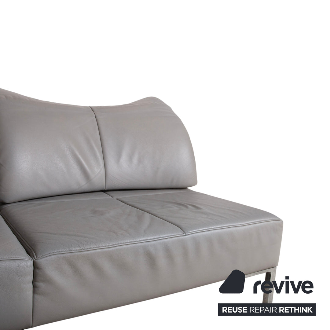 de Sede DS-112 Leder Dreisitzer Grau manuelle Funktion Sofa Couch