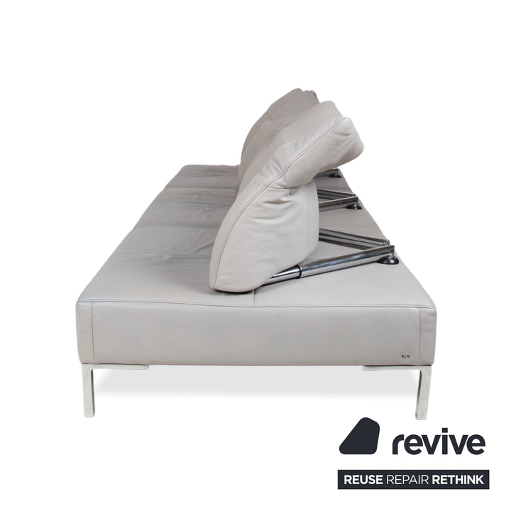 de Sede DS-112 Leder Dreisitzer Grau manuelle Funktion Sofa Couch