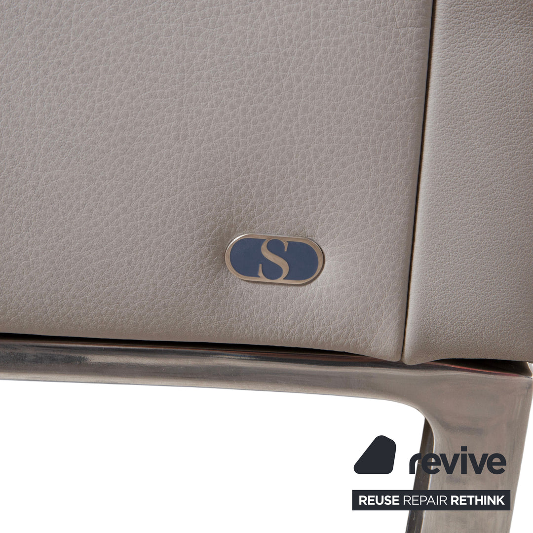 de Sede DS-112 Leder Dreisitzer Grau manuelle Funktion Sofa Couch