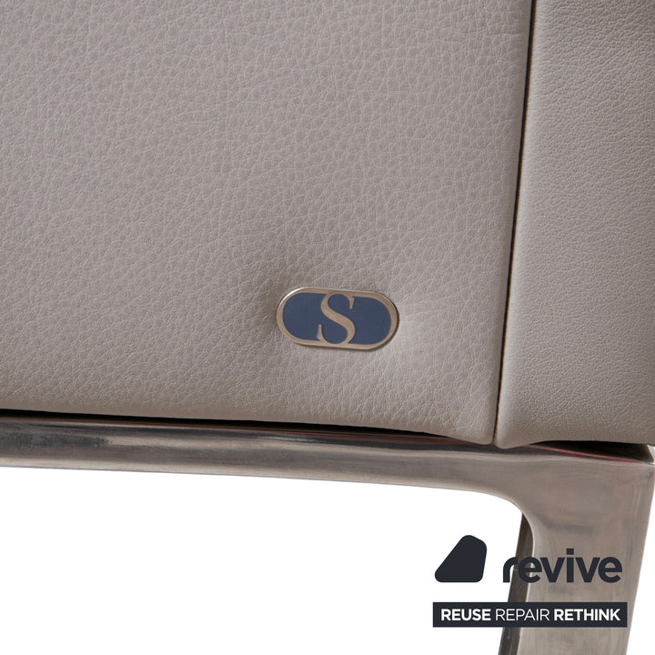 de Sede DS-112 Leder Dreisitzer Grau manuelle Funktion Sofa Couch