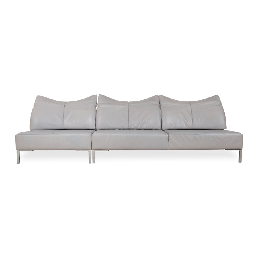 de Sede DS-112 Leder Dreisitzer Grau manuelle Funktion Sofa Couch